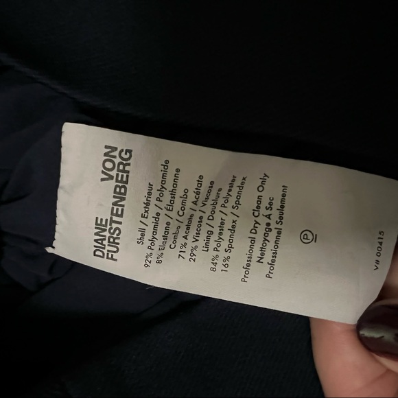 Diane Von Furstenberg Navy A-Line Dress with Pockets! - Picture 5 of 5